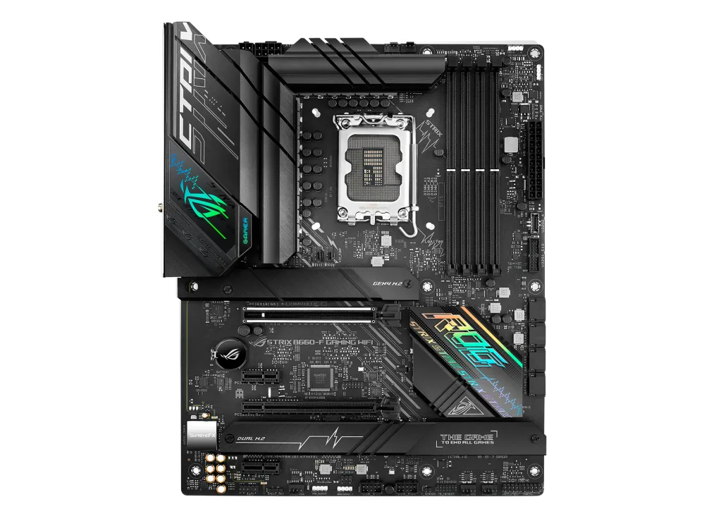 Матплата Asus ROG S B660-F Gam WiFi, iB660, S1700, ATX, 4DDR-5, 2PCI-Ex16, 4SATA,3xM.2,HDMI,DP,19USB
