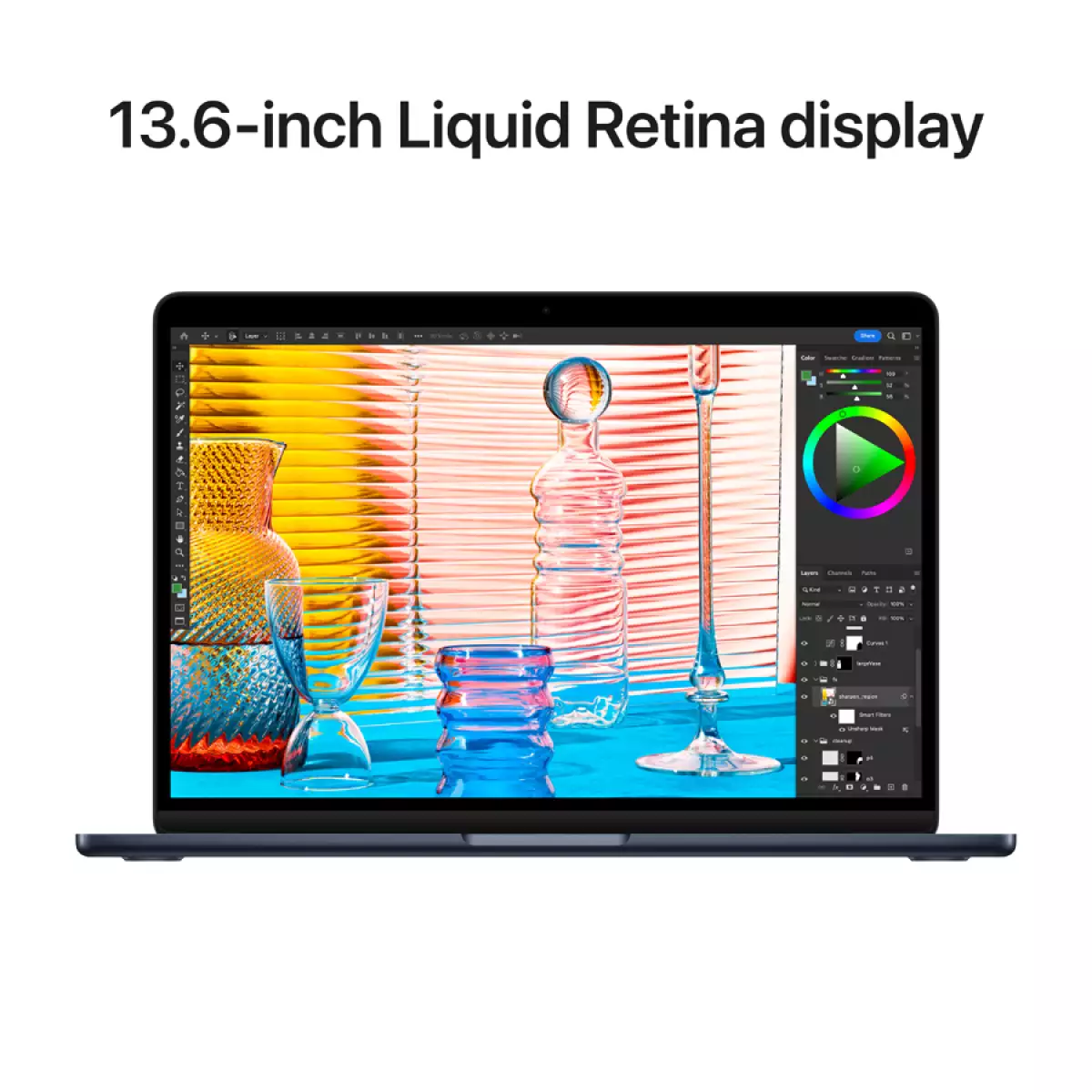 13-inch MacBook Air: Apple M2 chip with 8-core CPU and 8-core GPU, 16GB, 256GB - Midnight,Model A2681