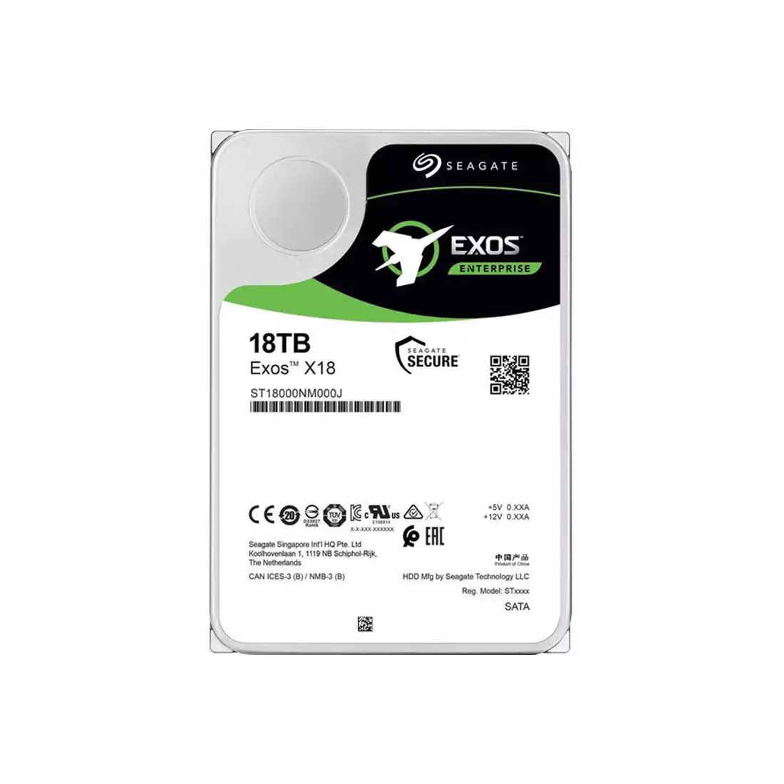 Корпоративный жесткий диск 18Tb Seagate EXOS X18 SATA3 3.5" 256Mb 7200rpm ST18000NM000J