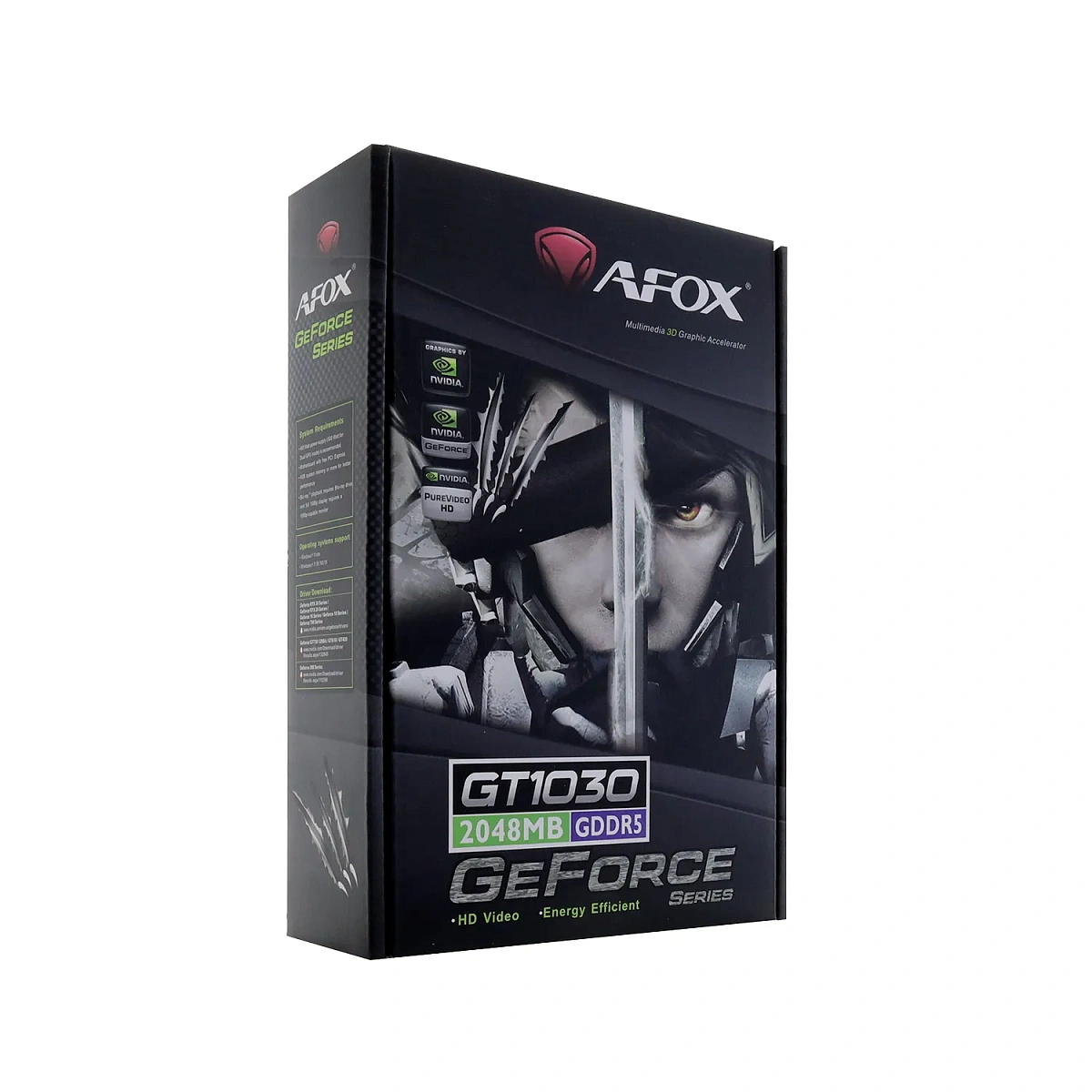 GF GT1030, Afox, 1468MHz/6000MHz, 64bit, 2GB GDDR5, DVI-D, HDMI