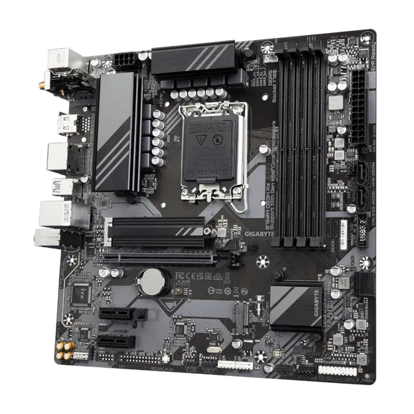 Матплата Gigabyte B760M DS3H AX, iB760, S1700, mATX, 4DDR-5, 1xPCI-Ex16, 4SATA,2xM.2,HDMI,2xDP,12USB