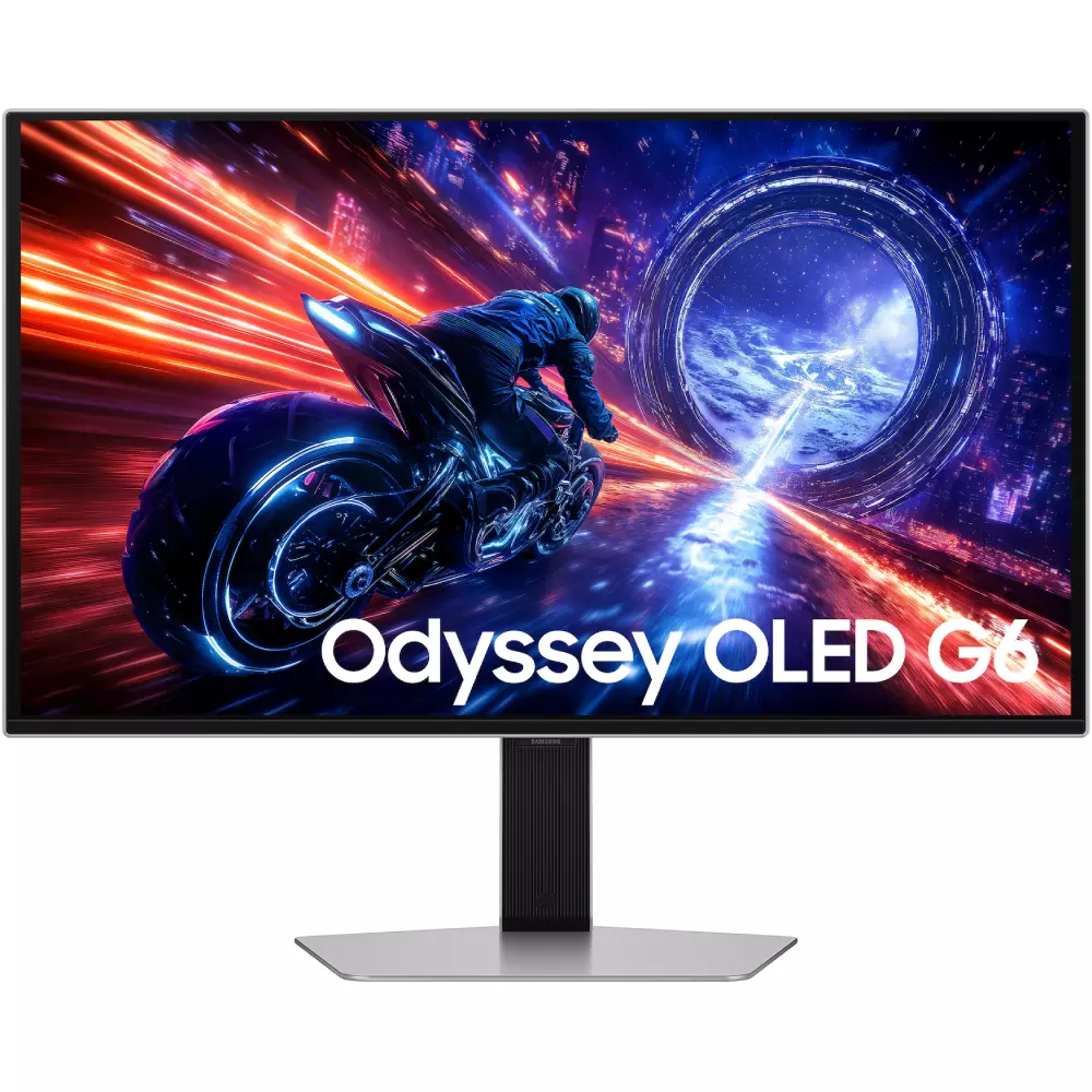 Игровой монитор Odyssey OLED G6 QHD 27" SAMSUNG LS27FG602SIXCI OLED 2K QHD (2560x1440) 500Hz 0.03мс 300кд/м2  1млн.:1xDP, 2xHDMI 2xUSB3.2 1xUSB-B Черный