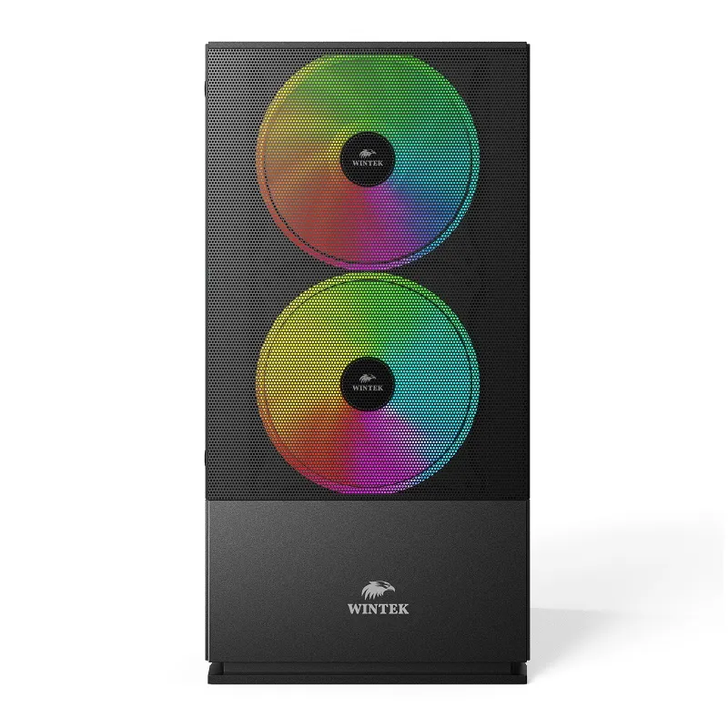 Корпус Wintek Shadow 701-B TG, Mini Tower, m-ATX, Black, 2x3.5"/2x2.5", 2xUSB, USB3.0, RGB