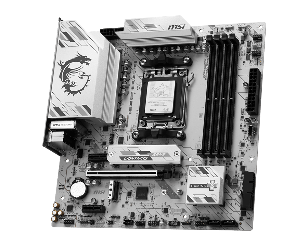 Матплата MSI B850 Gaming Plus WiFi6E, AM5, ATX, 4DDR-5, 1хPCI-Ex16/1x4/1x1,4SATA,2xM.2,DP,HDMI,15USB