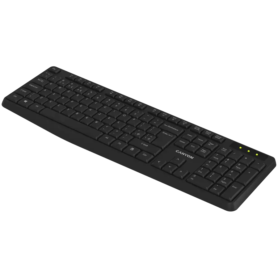 CANYON keyboard KB-W01 RU Wireless Black