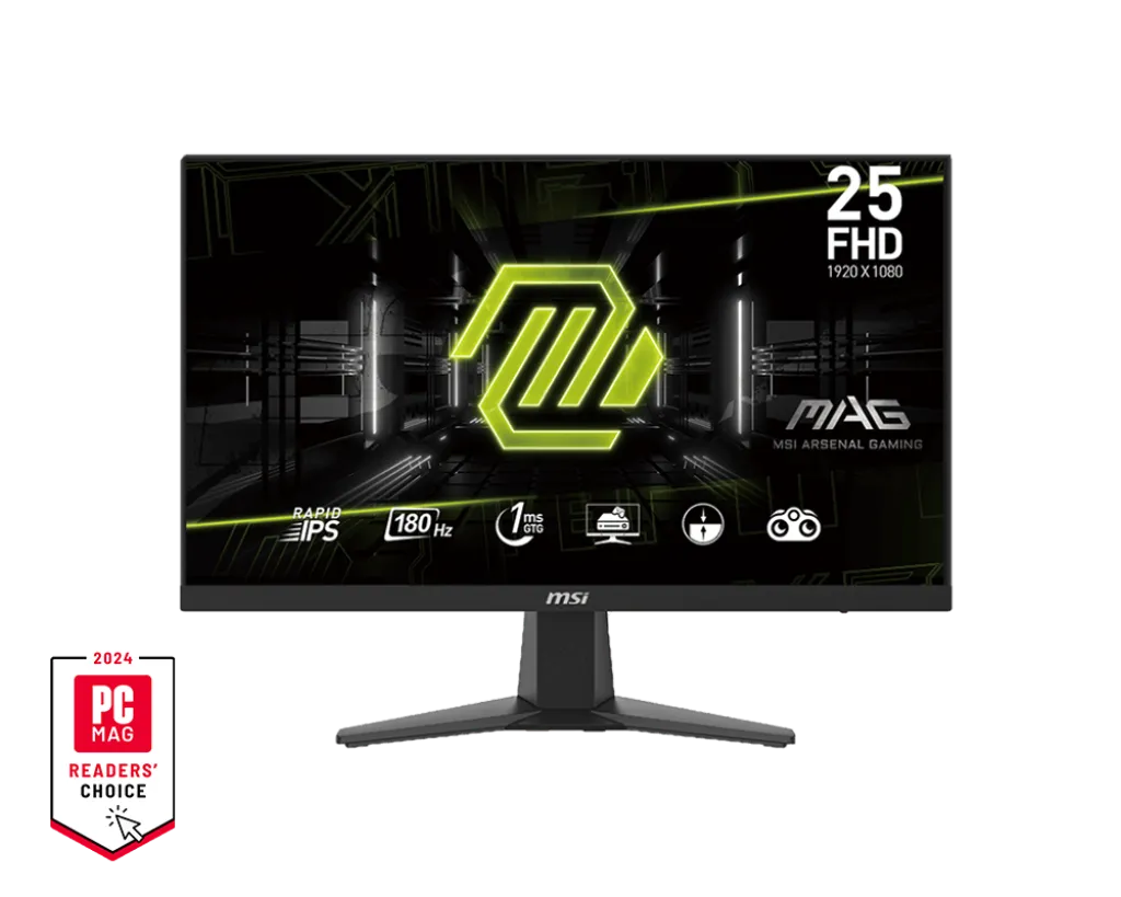 Монитор 24,5" MSI MAG 256F Rapid IPS 1920x1080 180Hz 1ms 250cd/m 1000:1 DP 2xHDMI Черный