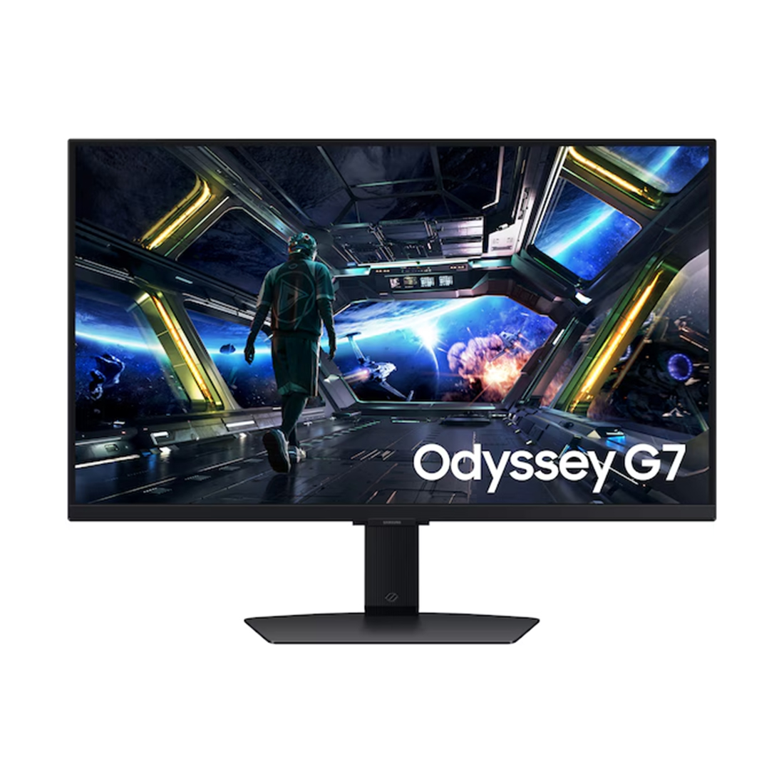 Игровой монитор Odyssey G7 27" SAMSUNG LS27DG702EIXCI IPS 4K UHD (3840x2160) 144Hz 1мс 350кд/м2 1000:1 2xHDMI 1xDP 2xUSB3.0, USB-B Upstream Port, Ethernet, Wi-Fi 5, Bluetooth,   Регулируемая по высоте подставка 120мм, Поворот Экрана, Черный с Подсветкой