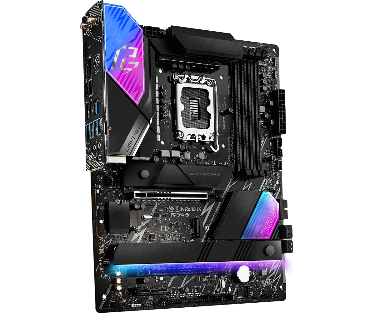 Матплата ASRock Z890 Lightning WiFi, iZ890, S1851, ATX,4DDR-5,2хPCI-Ex16,4SATA,4xM.2,HDMI,2xTB,24USB