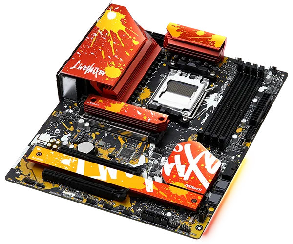 Матплата ASRock B650 LiveMixer, AM5, ATX, 4DDR-5, 3xPCI-Ex16, 2SATA, 3xM.2, HDMI, DP, 23USB