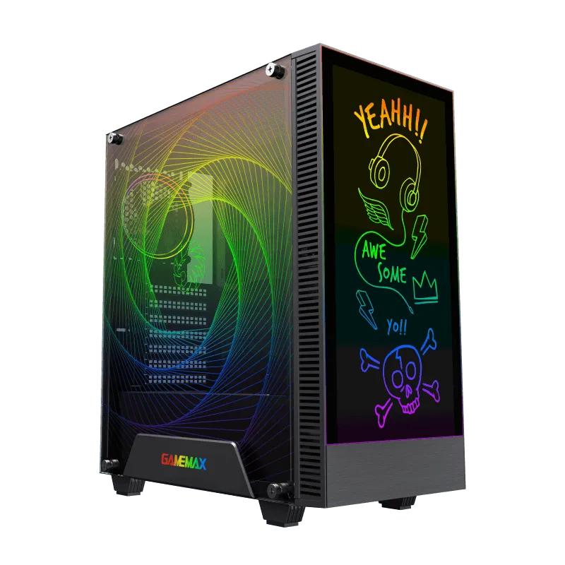 Корпус GameMax Kreator (MFG.A3612), Midi Tower, ATX, Black, 2x3.5"/2x2.5", USB2.0, USB3.0