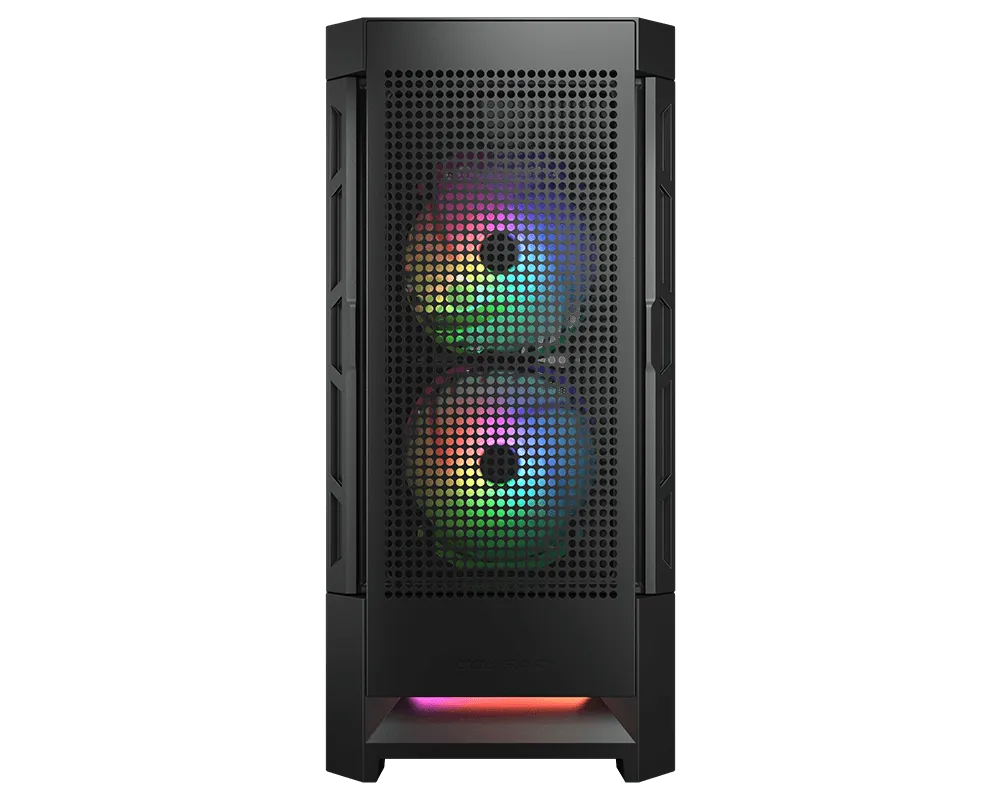 Корпус Cougar Airface RGB, Midi Tower, ATX, Black, 2x3.5"/2x2.5", USB2.0, 2xUSB3.0