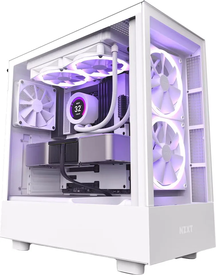 Корпус NZXT H5 Elite, Midi Tower, ATX, m-ATX, White, 1х3.5"/2х2.5", USB3.2, USB-C