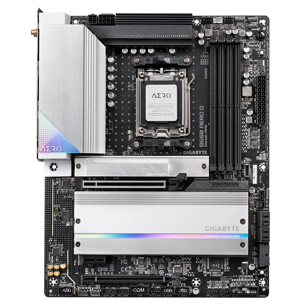 Матплата Gigabyte B650 Aero G, AM5, ATX, 4DDR-5, 2хPCI-Ex16, 4SATA, 3xM.2, HDMI, 14USB