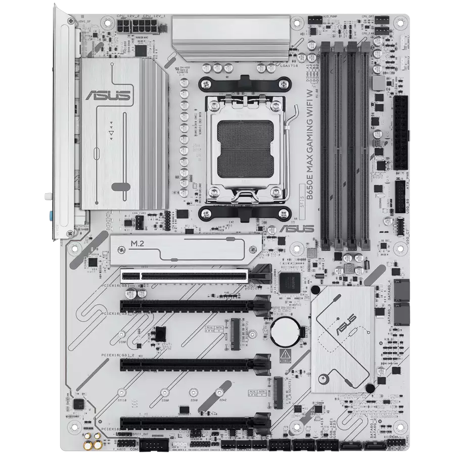 ASUS Main Baord Desktop AMD Socket AM5 AMD B650 Chipset 4 x DIMM slots, max. 256GB, DDR5 1 x DisplayPort1 x HDMI port 1 x Wi-Fi module 3 x M.2 slots 4 x SATA ATX Form Factor