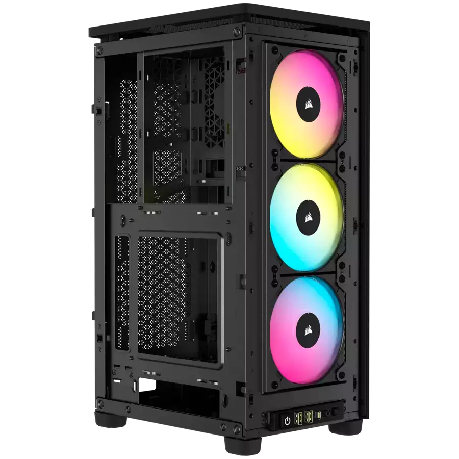 Корпус Corsair iCUE 2000D RGB Airflow, mini-ITX, Black, 3x2.5", 2xUSB3.0, USB-C