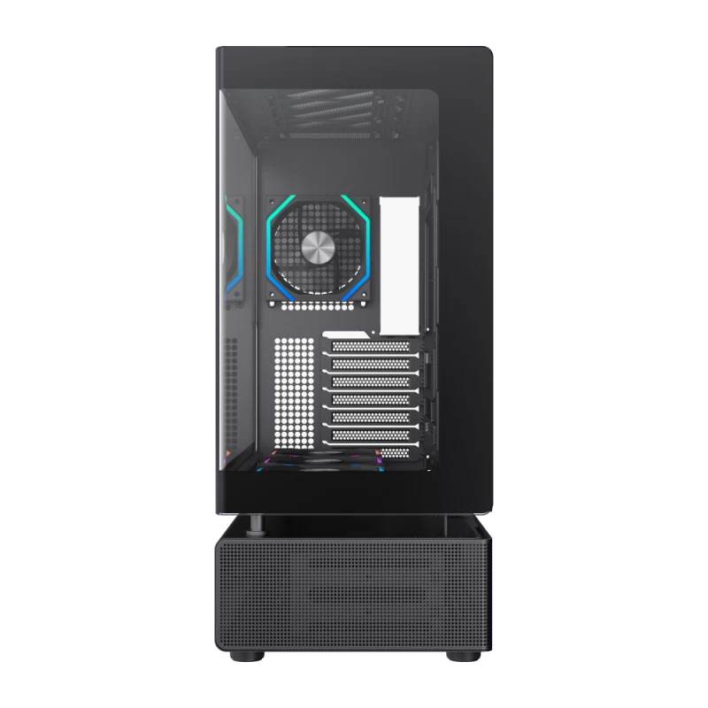 Корпус GameMax N80 BK, Midi Tower, ATX, Black, 2x3.5"/2x2.5", 2xUSB3.0, USB-C, RGB