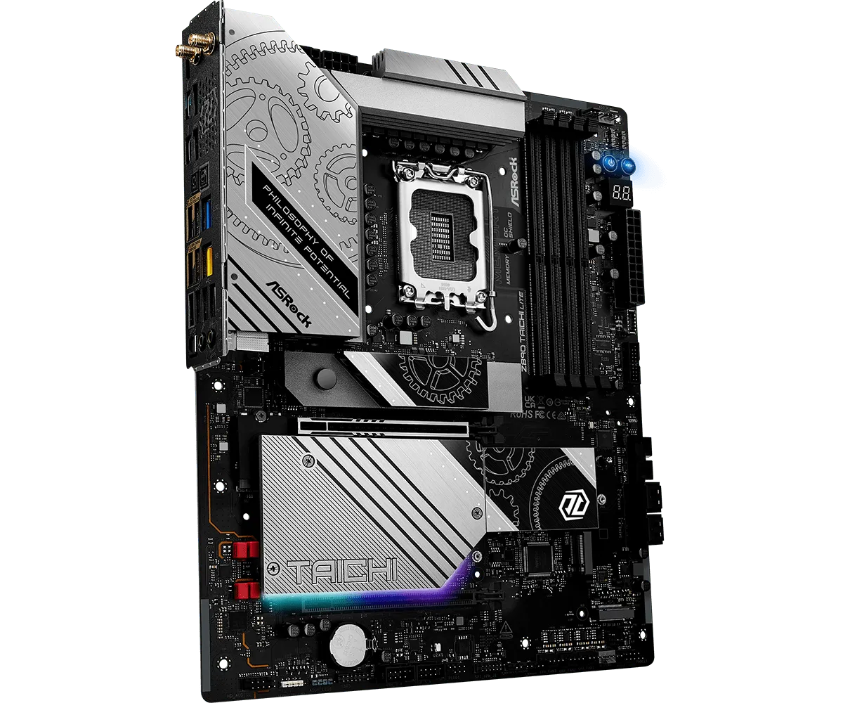 Матплата ASRock Z890 Taichi Lite, iZ890, S1851, ATX, 4DDR-5, 2хPCI-Ex16, 4SATA,6xM.2,HDMI,2хTB,21USB