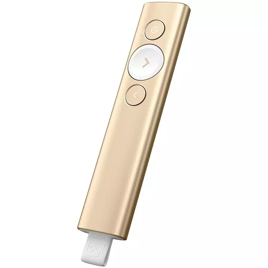 Презентер Logitech Spotlight Presentation Remote, Gold, 85 mAh, BT/2.4GHz, USB
