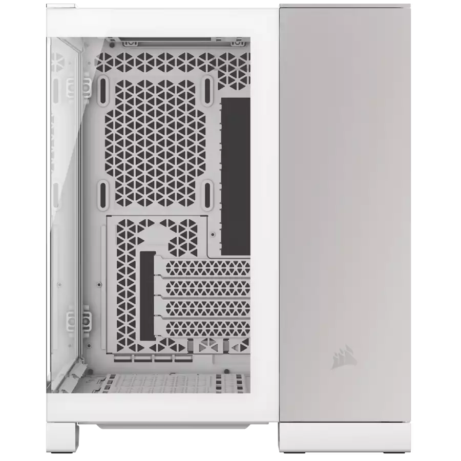 CORSAIR 2500X Micro ATX Dual Chamber PC Case - White/Satin Gray Aluminum