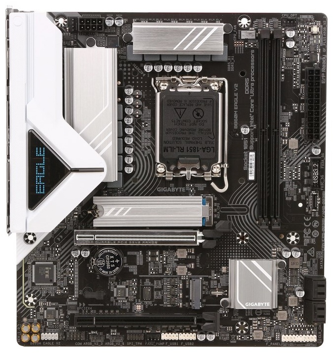 Матплата Gigabyte B860M Eagle, iB860, S1851, mATX, 2DDR-5, 2xPCI-Ex16, 4SATA, 2xM.2, HDMI, DP, 13USB