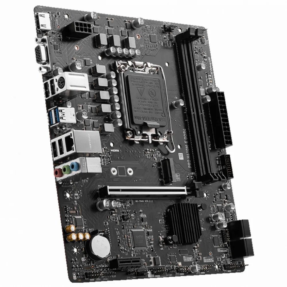 Матплата MSI PRO H610M-E DDR4, iH610, S1700, mATX, 2DDR-4, 1xPCI-Ex16, 4SATA, 1xM.2, VGA, HDMI,12USB