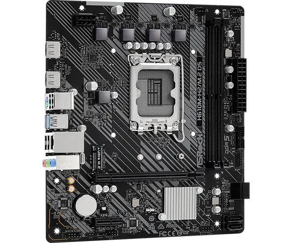 Материнская плата ASRock H610M-H2/M.2 D5 LGA1700 2xDDR5 4xSATA M.2 2xHDMI mATX