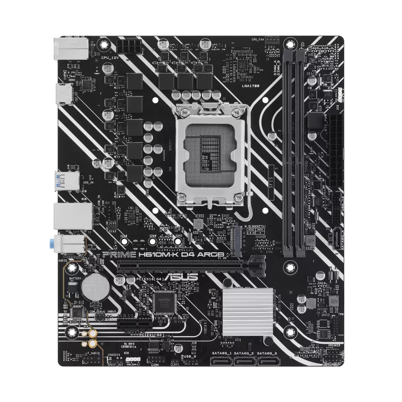 Матплата Asus Prime H610M-R D4-SI, iH610, S1700,mATX,2DDR-4,1xPCI-Ex16,4SATA,M.2,VGA,DVI,HDMI,10USB