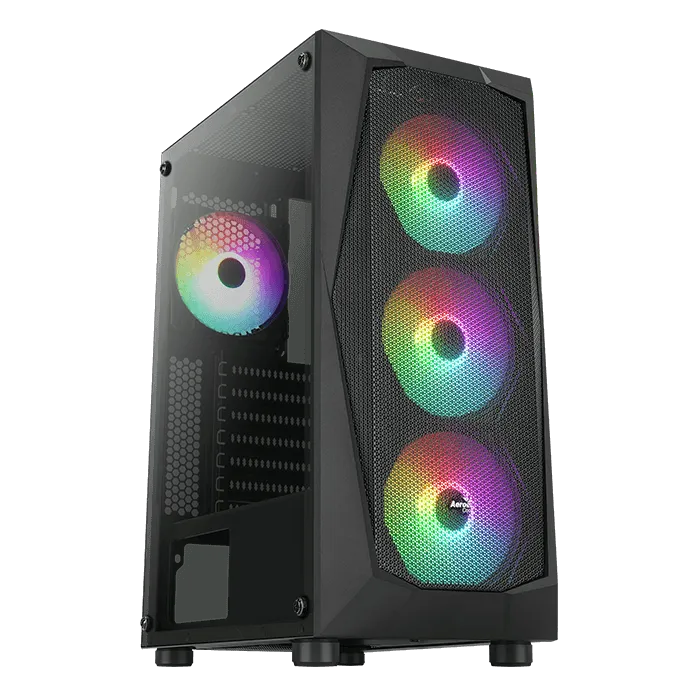 Корпус AeroCool Falcon-G-BK-v1, Midi Tower, ATX, Black, 2x3.5"/1x2.5", USB, 2xUSB3.0