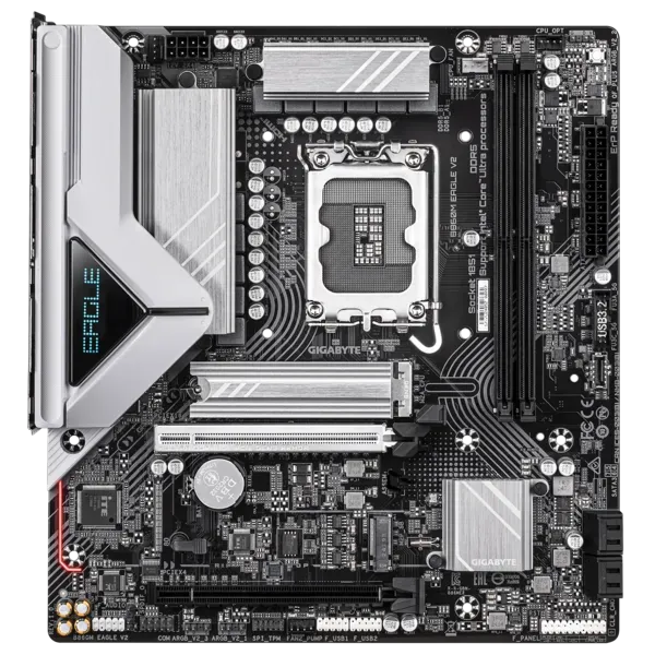 Матплата Gigabyte B860M Eagle V2, iB860, S1851, mATX, 4DDR-5, 2xPCI-Ex16, 4SATA, 2xM.2,HDMI,DP,13USB
