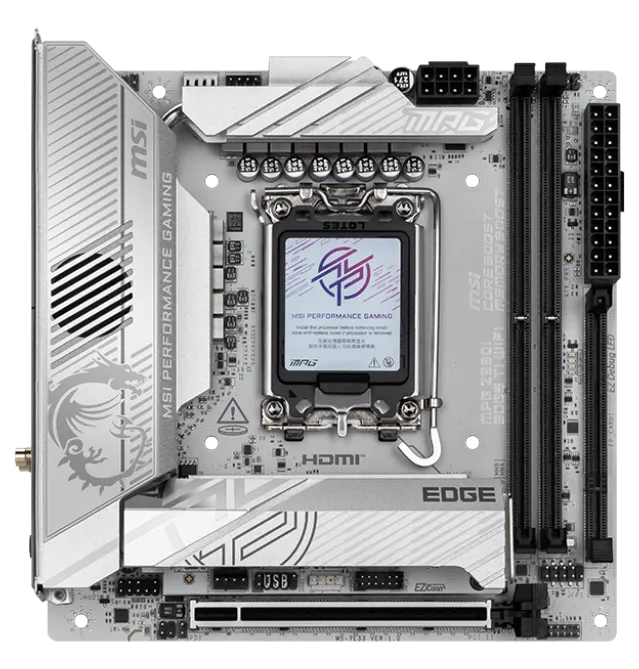 Материнская плата MSI MPG Z890I EDGE TI WIFI LGA1851 2xDDR5 2xSATA3 RAID 4xM.2 1xHDMI 2xThunderbolt4 Wi-Fi Bluetooth Mini ITX