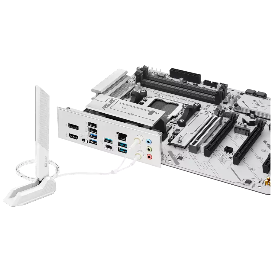 ASUS Main Baord Desktop AMD Socket AM5 AMD B650 Chipset 4 x DIMM slots, max. 256GB, DDR5 1 x DisplayPort1 x HDMI port 1 x Wi-Fi module 3 x M.2 slots 4 x SATA ATX Form Factor