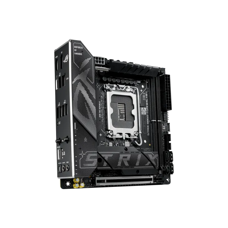 Материнская плата ASUS ROG STRIX B860-I GAMING WIFI, LGA1851 B860 2xDDR5 4xSATA 2xM.2 HDMI DP USB-C mITX