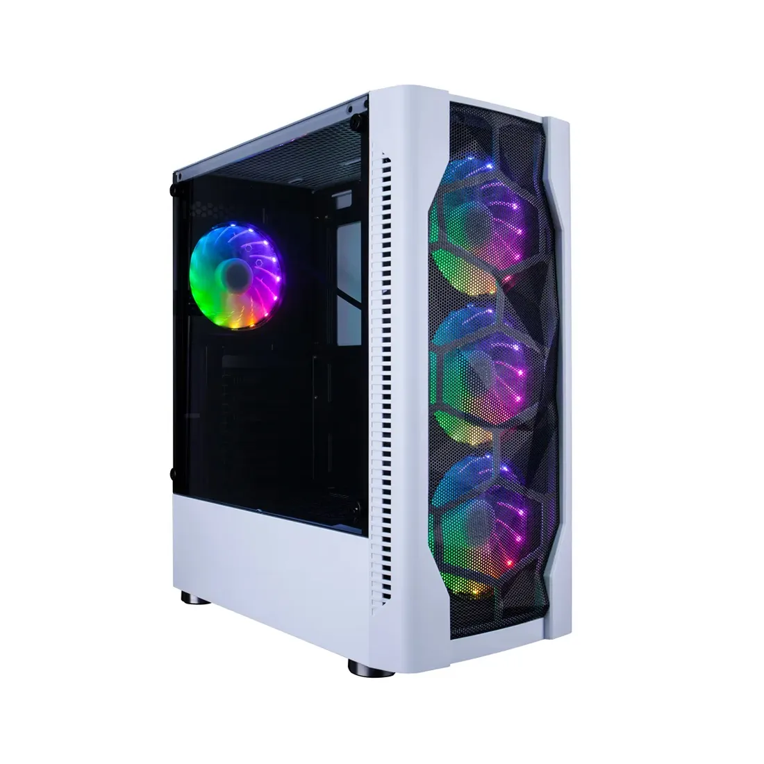 Корпус 1Stplayer DK-D4-WH, Midi Tower, ATX, White, 1x3.5"/1x2.5", 2xUSB2.0, 3хUSB3.0, RGB