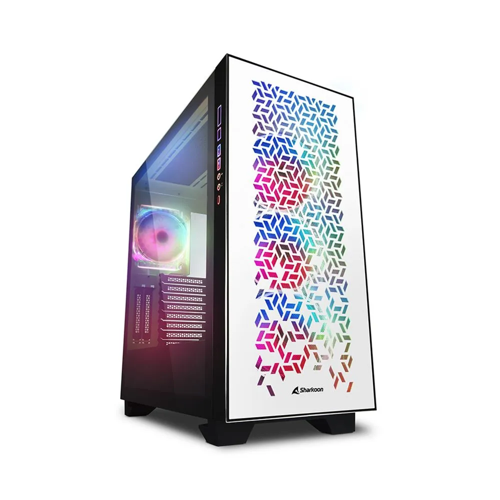 Корпус Sharkoon ELITE SHARK CA300H WE, Midi Tower, E-ATX, White, 4x3.5"/7x2.5", 2xUSB3.0, USB-C