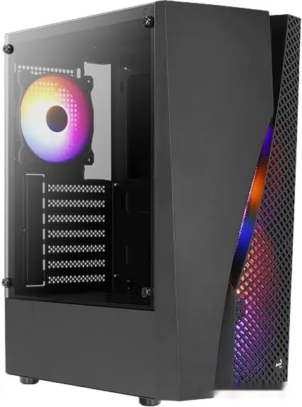 Корпус AeroCool Wave-G-BK-v2, Midi Tower, ATX, Black, 2x3.5"/2x2.5", USB, 2xUSB3.0