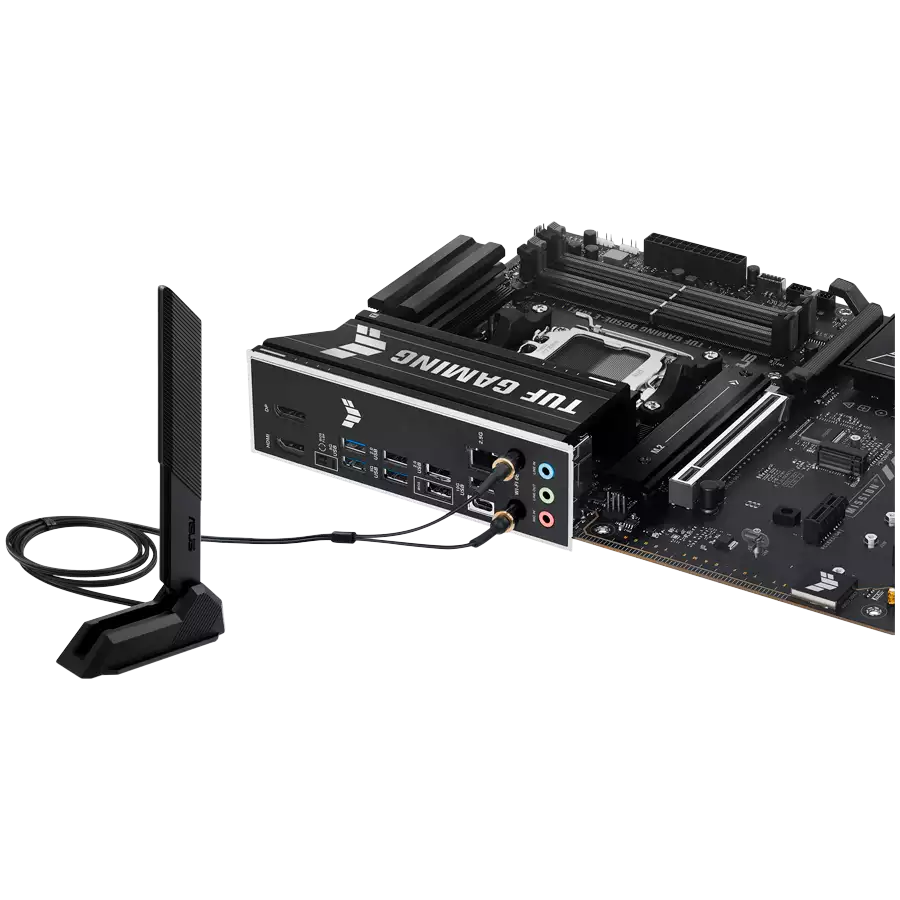 ASUS Main Board Desktop Socket AM5 AMD B650 Chipset 4 x DIMM slots, max. 256GB, DDR5 1 x DisplayPort 1 x HDMI 1 x Wi-Fi module 3 x M.2 slots 4 x SATA ATX Form Factor