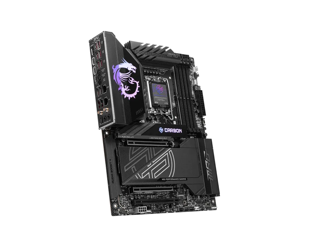 Материнская плата MSI MPG Z890 CARBON WIFI LGA1851 4xDDR5 4xSATA3 RAID 5xM.2 1xHDMI 10xUSB 2.5GLAN 5GLAN 10Gbps 2xThunderbolt4 Wi-Fi  Bluetooth ATX