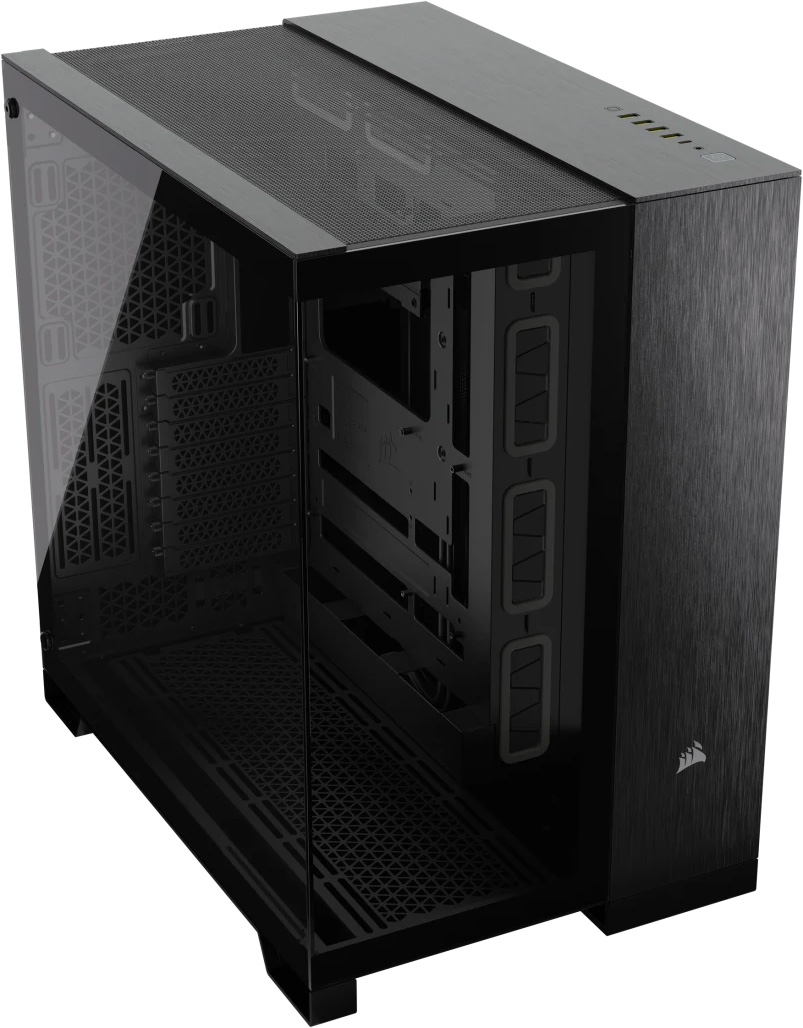 Корпус Corsair 6500X, Midi Tower, m-ATX,  Black - Obsidian Aluminum, 2x3.5"/2x2.5", 1xUSB3.2, USB-C