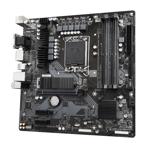 Матплата Gigabyte B760M DS3H DDR4, iB760,S1700,mATX,4DDR-4,1xPCI-Ex16,4SATA,2xM.2,VGA,HDMI,2xDP,8USB