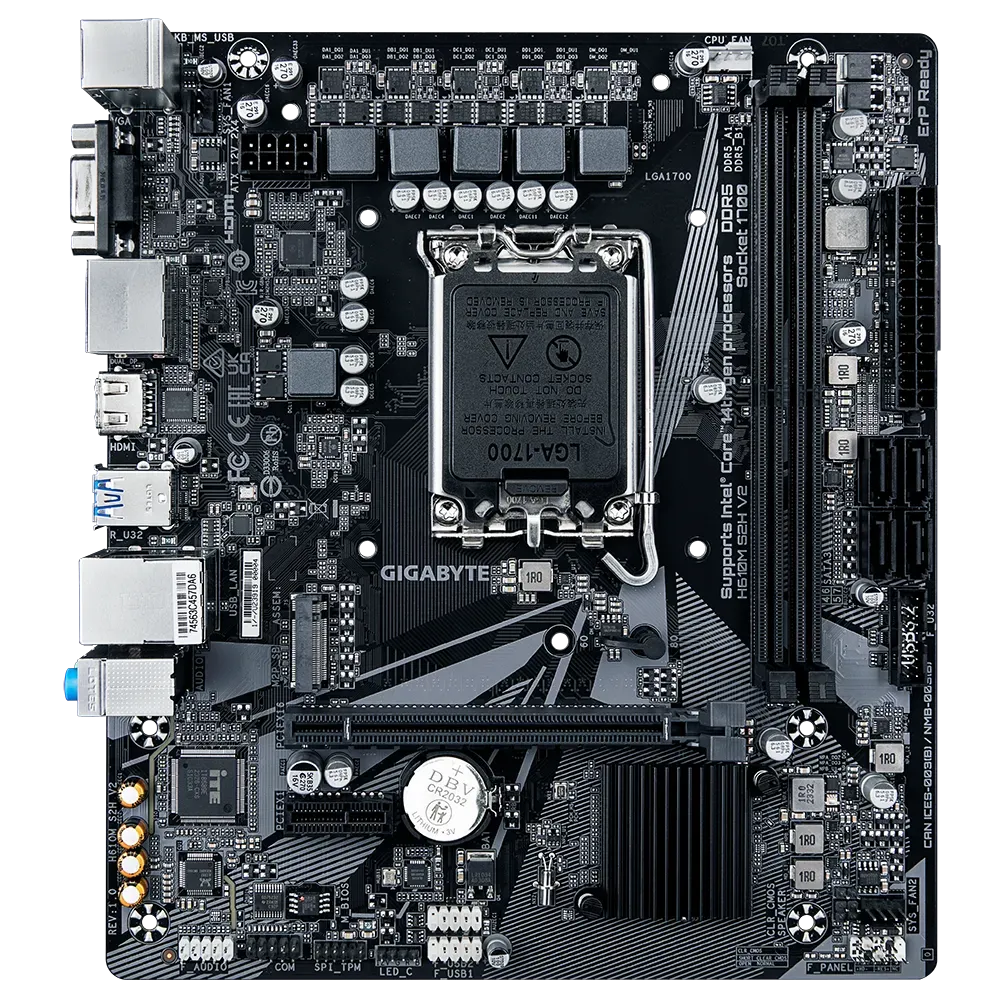 Матплата Gigabyte H610M S2H V2, iH610, S1700, mATX, 2DDR-5, PCI-Ex16, 4SATA,1xM.2,HDMI,2DP,VGA,12USB
