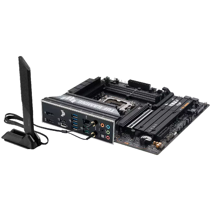 ASUS Main Board Desktop Intel B860 Chipset 4 x DIMM slots, max. 256GB, DDR5 1 x PCIe 5.0 x16 slot 1 x DisplayPort1 x HDMI port 1 x Wi-Fi Module 3 x M.2 slots 4 x SATA mATX Form Factor