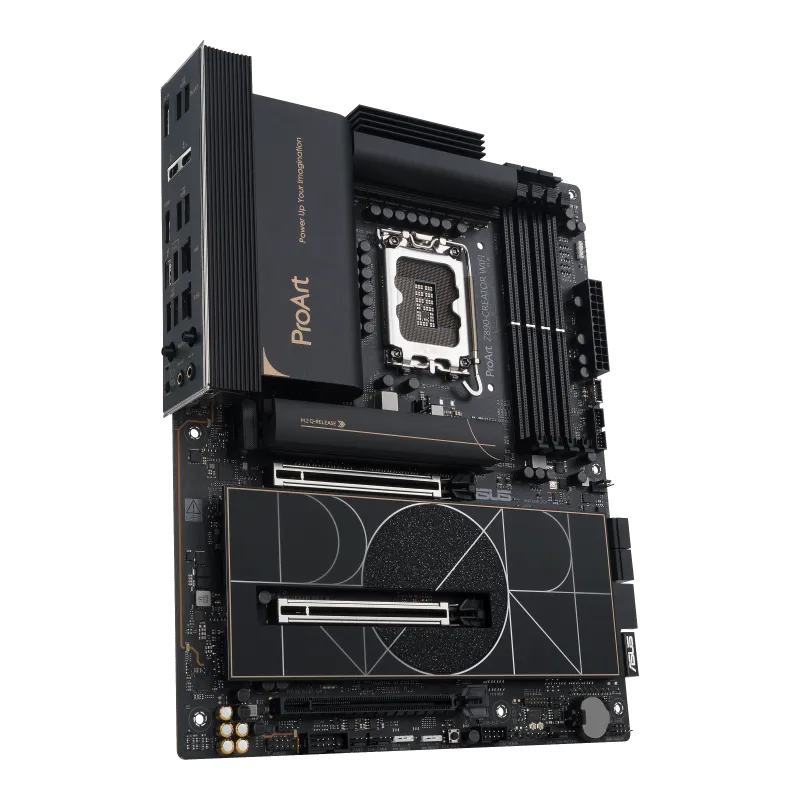 Материнская плата ASUS PROART Z890-CREATOR WIFI LGA1851 4xDDR5 4xSATA 5xM.2 1xHDMI 2xUSB 10Gbps, 1xDP IN for Thunderbolt5, 2xThunderbolt5 Type-C, 4xUSB10Gbps, 1xUSB2.0, 1xLAN 10Gb, 1xLAN 2,5Gb, 1xThunderbolt4 Type-C, WiFi7, ATX