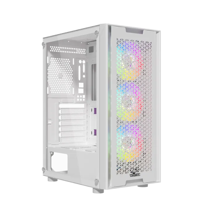 Корпус Wintek Andromeda PRO E306M-W TG, Midi Tower, ATX, White, 2x2.5"/1x3.5", 3xUSB, RGB