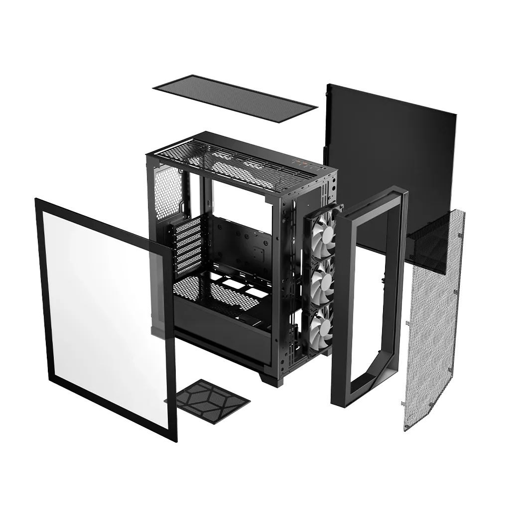 Корпус PCCooler C3D510 BK ARGB EATX/ATX/mATX/ITX 2x3.5", 2x2.5", USB3.0, 2xUSB2.0, 3xFAN ARGB included, Black