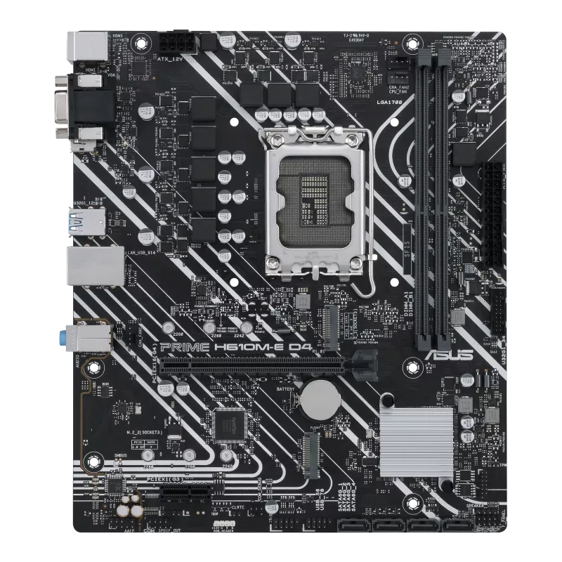 Матплата Asus Prime H610M-E D4-CSM, iH610, S1700, mATX, 2DDR-4, 1xPCI-Ex16,4SATA,2xM.2,HDMI,DP,10USB
