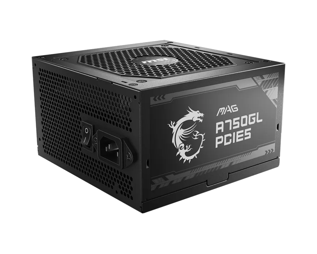 БП ATX 750W MSI MAG A750GL PCIE5, Gold, 20+4/24+4/24+4+8/24+8+8, 12cm, 3x6+2p+16p PCI-E