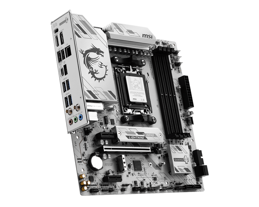 Матплата MSI B850M Gaming Plus WiFi6E, AM5, mATX, 4DDR-5, 1хPCI-Ex16/2x1, 4SATA, 2xM.2,HDMI,DP,15USB