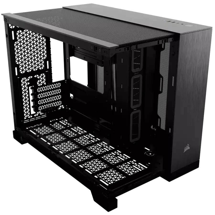 CORSAIR 2500X Micro ATX Dual Chamber PC Case - Black/Obsidian Aluminum