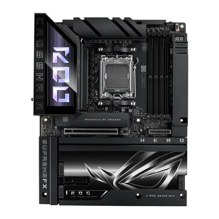 Материнская плата ASUS ROG CROSSHAIR X870E HERO AM5 4xDDR5 4xSATA Raid 5xM.2 1xSlimSAS, 10xUSB, ATX