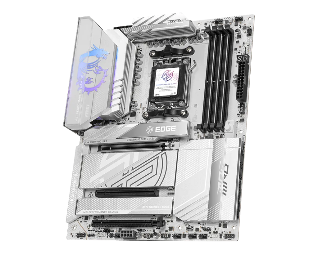 Матплата MSI MPG X870E Edge TI WiFi, AM5, ATX, 4DDR-5, 3хPCI-Ex16, 4SATA, 4xM.2, HDMI, 2xUSB-C,30USB